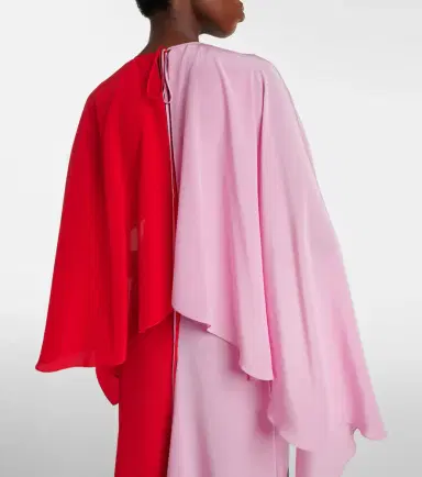 JW Anderson Draped caped silk midi dress | Thumbnail 6