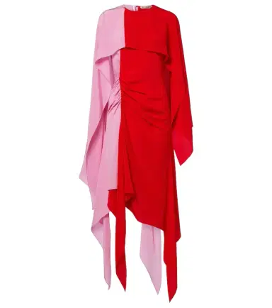 JW Anderson Draped caped silk midi dress | Thumbnail 1