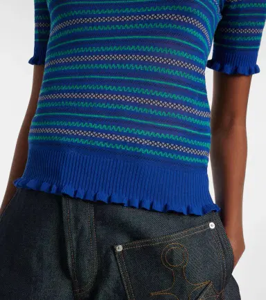 JW Anderson Striped cotton-blend T-shirt | Thumbnail 3 JW Anderson Striped cotton-blend T-shirt | Thumbnail 3