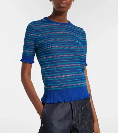 JW Anderson Striped cotton-blend T-shirt | Thumbnail 4 JW Anderson Striped cotton-blend T-shirt | Thumbnail 4