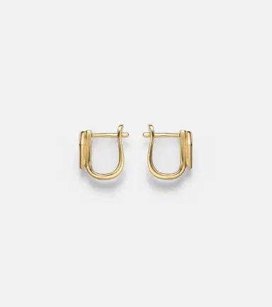 STONE AND STRAND Knife Edge Kite 14kt gold huggie earrings with diamonds | Thumbnail 2