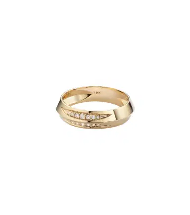 STONE AND STRAND Knife Edge 14kt gold ring with diamonds | Thumbnail 1 STONE AND STRAND Knife Edge 14kt gold ring with diamonds | Thumbnail 1