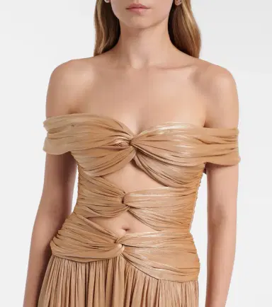 Costarellos Cutout Lurex georgette gown | Thumbnail 2