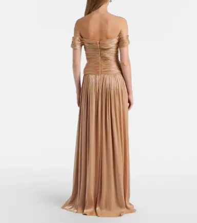 Costarellos Cutout Lurex georgette gown | Thumbnail 4