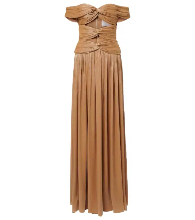 Cutout Lurex georgette gown