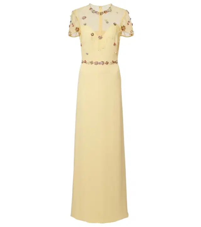 Embellished sequined crêpe gown