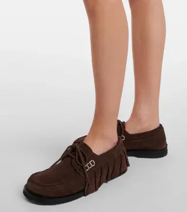 JW Anderson Ruffled suede boat shoes | Thumbnail 5