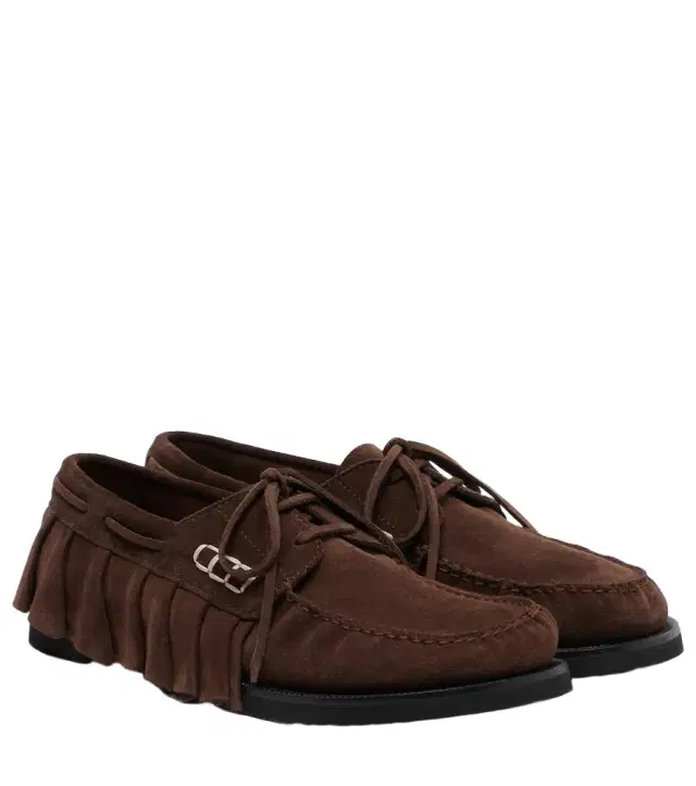 JW Anderson Ruffled suede boat shoes