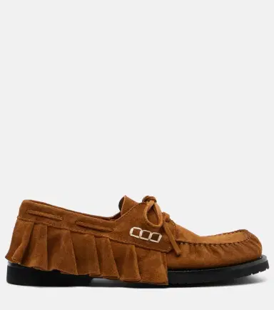 JW Anderson Ruffled suede boat shoes | Thumbnail 4