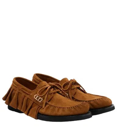 JW Anderson Ruffled suede boat shoes | Thumbnail 1