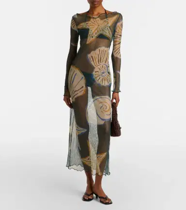 Cala de la Cruz Ursa printed sheer beach dress | Thumbnail 4 Cala de la Cruz Ursa printed sheer beach dress | Thumbnail 4