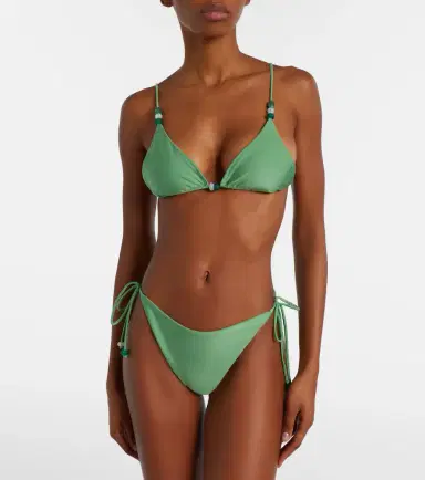 Jade Swim Via beaded triangle bikini top | Thumbnail 2