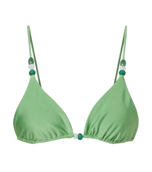 Jade Swim Via beaded triangle bikini top