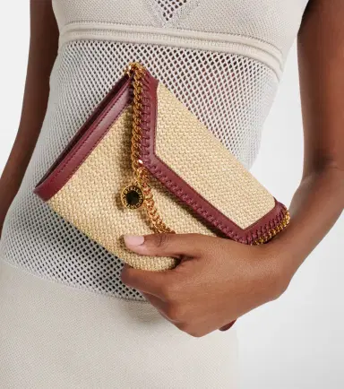 Stella McCartney Falabella raffia-effect wallet on chain | Thumbnail 4