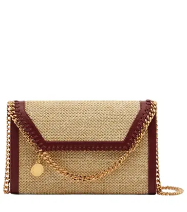Stella McCartney Falabella raffia-effect wallet on chain | Thumbnail 1