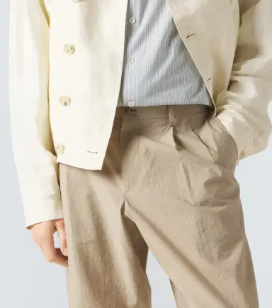 Giorgio Armani Archivio pleated cotton-blend straight pants | Thumbnail 3 Giorgio Armani Archivio pleated cotton-blend straight pants | Thumbnail 3