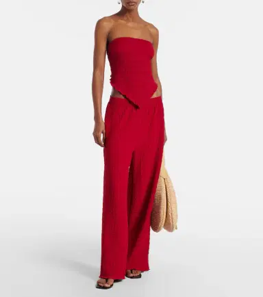 Jade Swim Mika seersucker wide-leg pants | Thumbnail 4