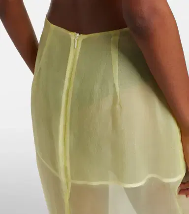 The Frankie Shop Peri sheer silk-blend midi skirt | Thumbnail 2