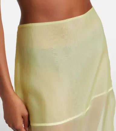 The Frankie Shop Peri sheer silk-blend midi skirt | Thumbnail 3