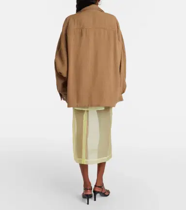 The Frankie Shop Peri sheer silk-blend midi skirt | Thumbnail 6