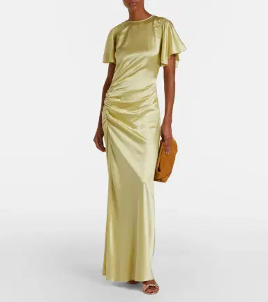 Veronica Beard Huntleigh ruched silk-blend satin gown | Thumbnail 3 Veronica Beard Huntleigh ruched silk-blend satin gown | Thumbnail 3