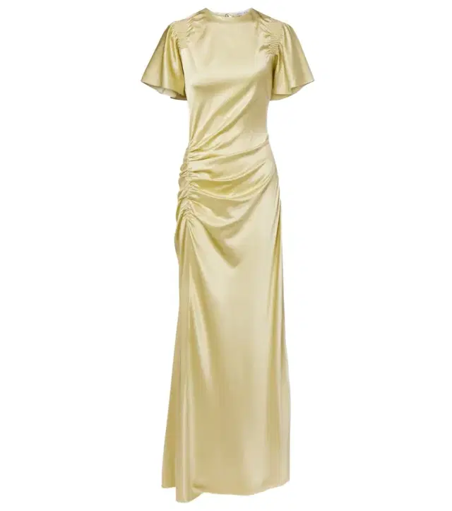 Veronica Beard Huntleigh ruched silk-blend satin gown
