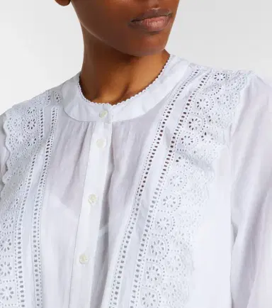 Veronica Beard Clermont broderie anglaise cotton-blend shirt | Thumbnail 4