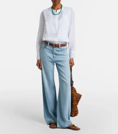 Veronica Beard Clermont broderie anglaise cotton-blend shirt | Thumbnail 5