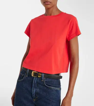Agolde Adine cropped cotton jersey T-shirt | Thumbnail 6