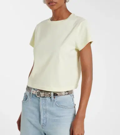 AGOLDE Adine cropped cotton jersey T-shirt | Thumbnail 6