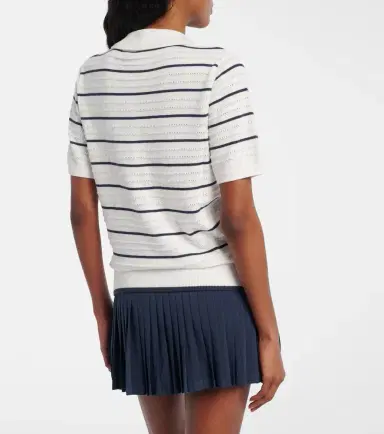 Varley Wren striped cotton-blend polo shirt | Thumbnail 2