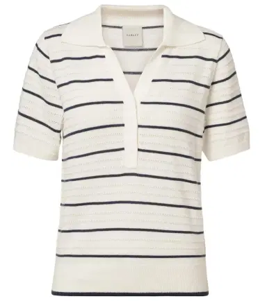 Varley Wren striped cotton-blend polo shirt | Thumbnail 1
