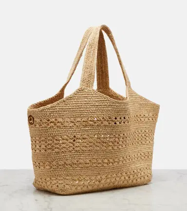 Saint Laurent Icare Medium crochet raffia tote bag | Thumbnail 3