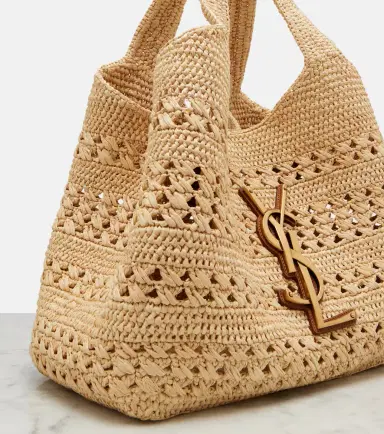 Saint Laurent Icare Medium crochet raffia tote bag | Thumbnail 4