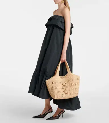 Saint Laurent Icare Medium crochet raffia tote bag | Thumbnail 6
