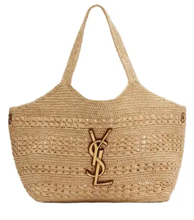 Saint Laurent Icare Medium crochet raffia tote bag | Thumbnail 1