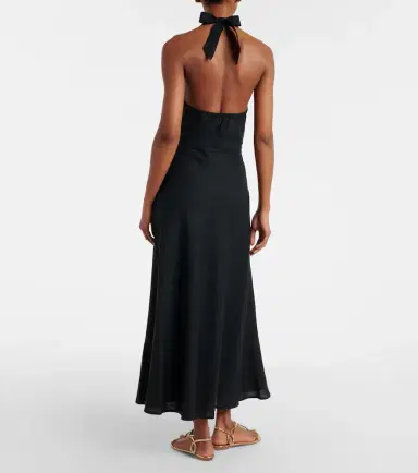 ViX Paula Hermanny Hailey halterneck linen-blend midi dress | Thumbnail 4 ViX Paula Hermanny Hailey halterneck linen-blend midi dress | Thumbnail 4
