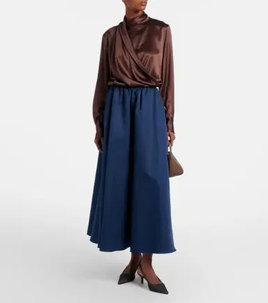 Brunello Cucinelli Draped silk-blend satin blouse | Thumbnail 4