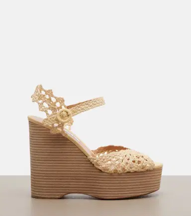 Aquazzura Bossa Nova raffia wedge sandals | Thumbnail 4