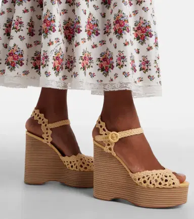 Aquazzura Bossa Nova raffia wedge sandals | Thumbnail 6
