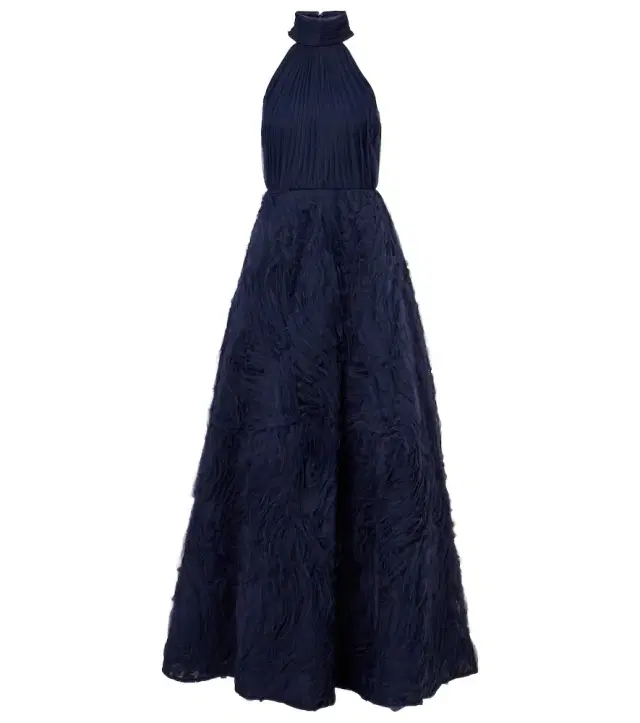 Jasmine pleated tulle gown
