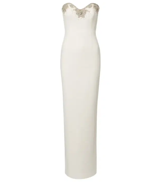 Bridal Melva embellished crêpe gown