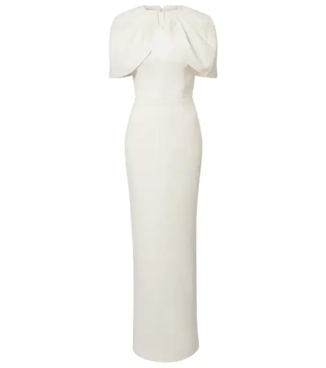 Bridal Cameron caped crêpe gown