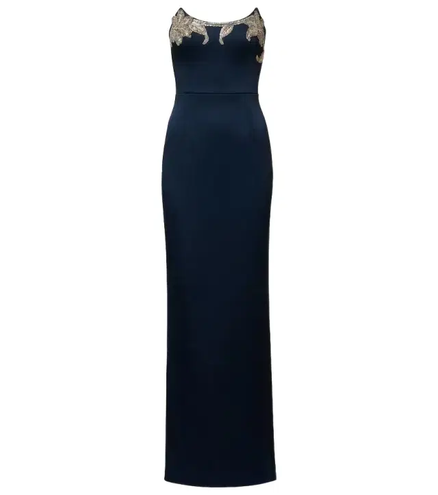 Lessa embellished satin bustier gown