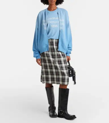 Acne Studios Oversized cotton-blend zip-up sweatshirt | Thumbnail 3