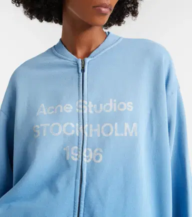 Acne Studios Oversized cotton-blend zip-up sweatshirt | Thumbnail 4