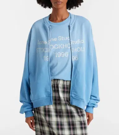 Acne Studios Oversized cotton-blend zip-up sweatshirt | Thumbnail 5