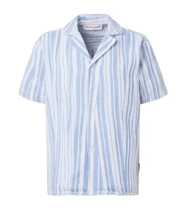 Orlebar Brown Howel striped cotton toweling shirt