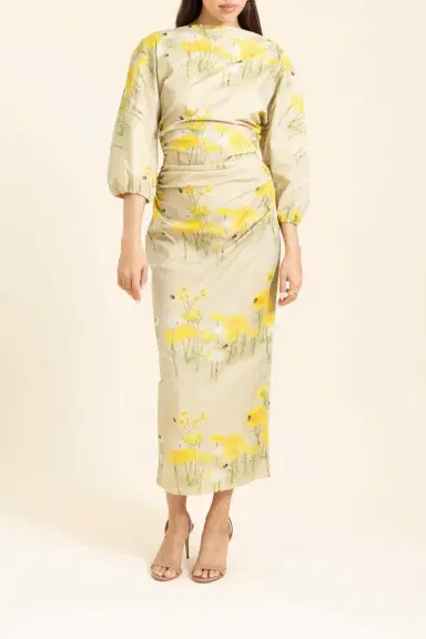 BERNADETTE Ezra Dress - Yellow Chamomille Sand | Thumbnail 2