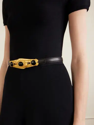 Sonia Petroff Eterna Gold-tone, Leather And Resin Belt | Thumbnail 2 Sonia Petroff Eterna Gold-tone, Leather And Resin Belt | Thumbnail 2